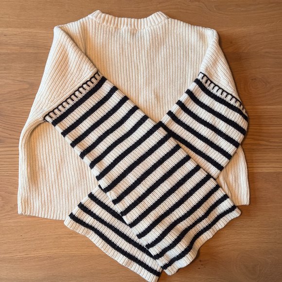& Other Stories Cream and Black Striped Sweater - Picture 4 of 7